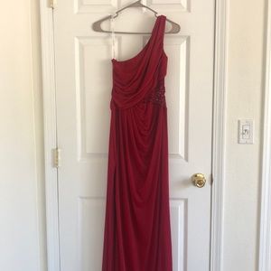 Red floor length dress